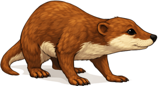 Neeri the river otter, crouched and curious