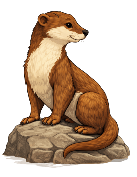 Neeri the mascot sitting on a rock