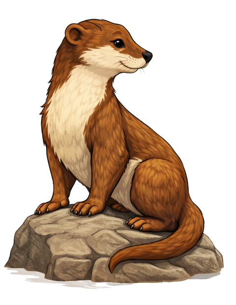 Neeri the mascot sitting on a rock