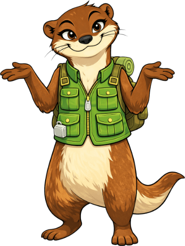 Neeri the river otter with a shrug