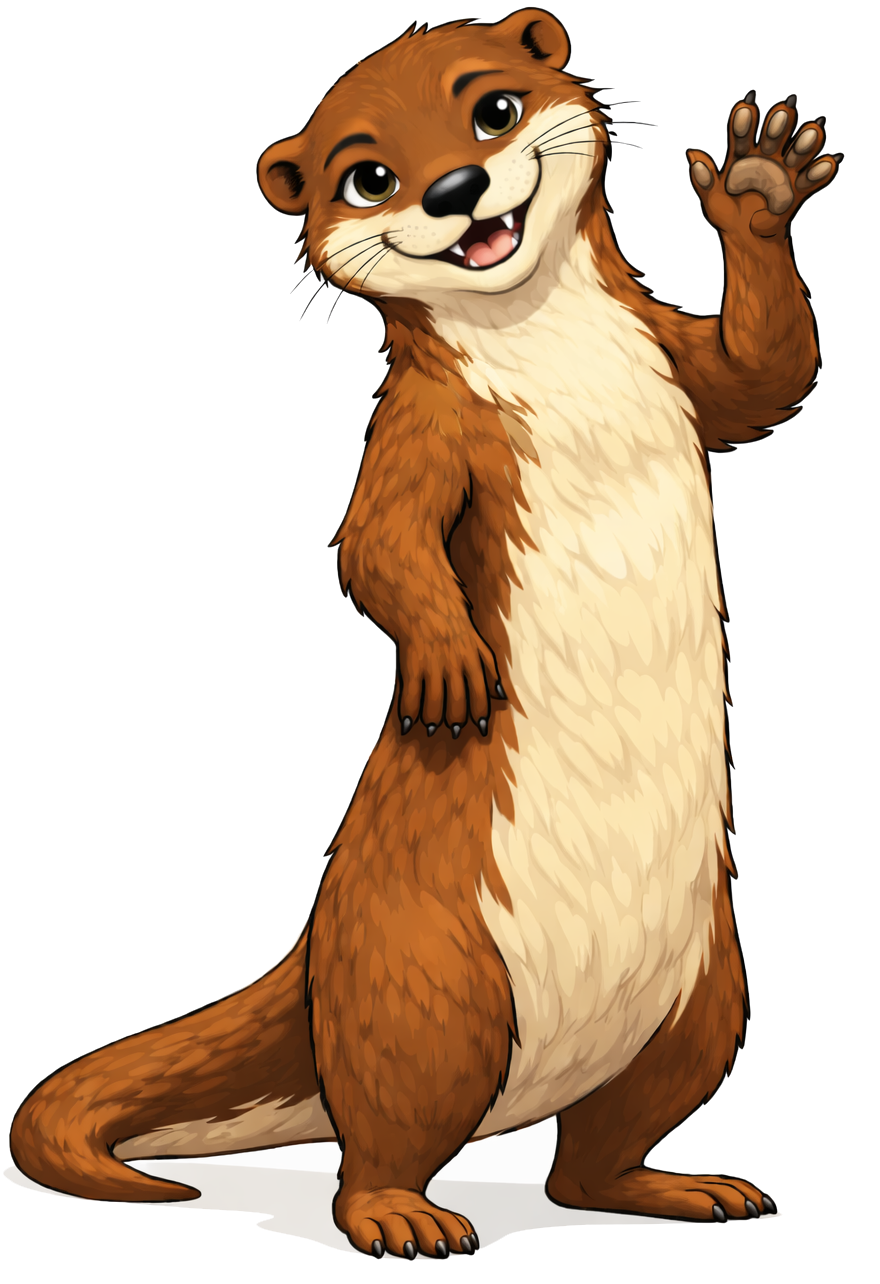 Neeri the River Otter waving